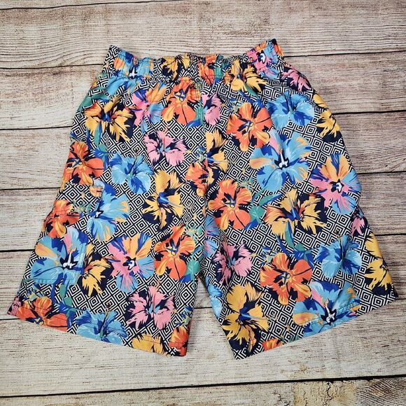 Broken Threads Men Surf Swim Trunks Medium Board Shorts Hawaiian Floral Colorful - Picture 7 of 7